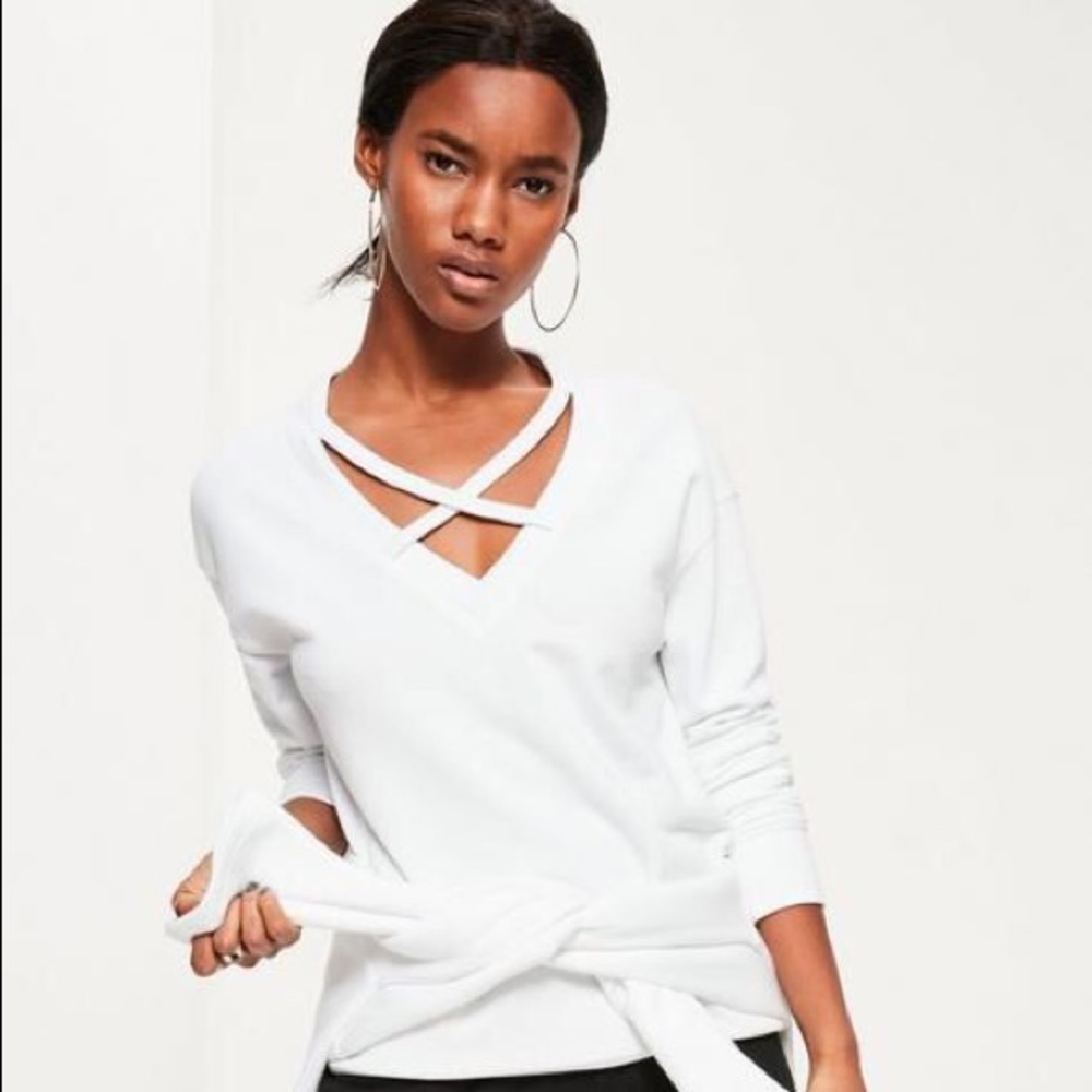 White Cross Front Sweatshirt