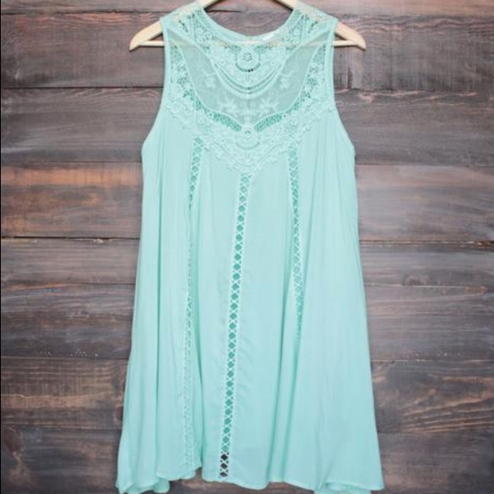 Mint lace dress