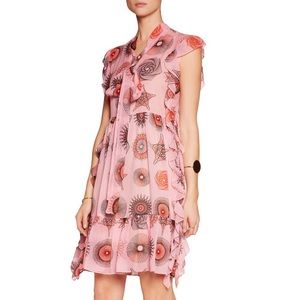 🆕 MSGM - Printed Silk Crepe De Chine Mini Dress