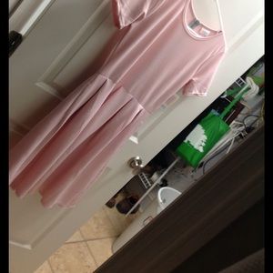 LuLaRoe Amelia Dress M Ballet Pink