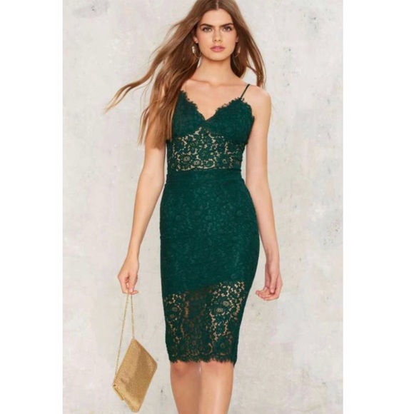 Nasty gal midi green lace skirt - Picture 2 of 7