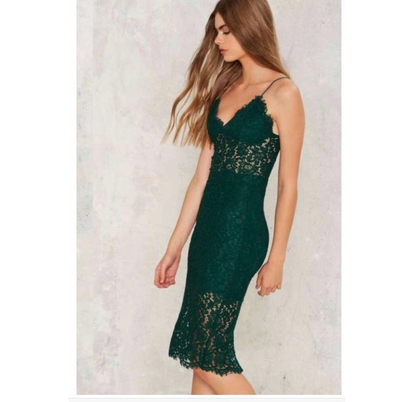 Nasty gal midi green lace skirt - Picture 3 of 7