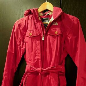 The North Face red trench coat