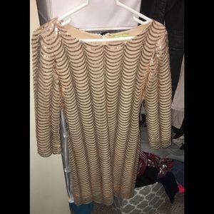 Rose gold sequin dress