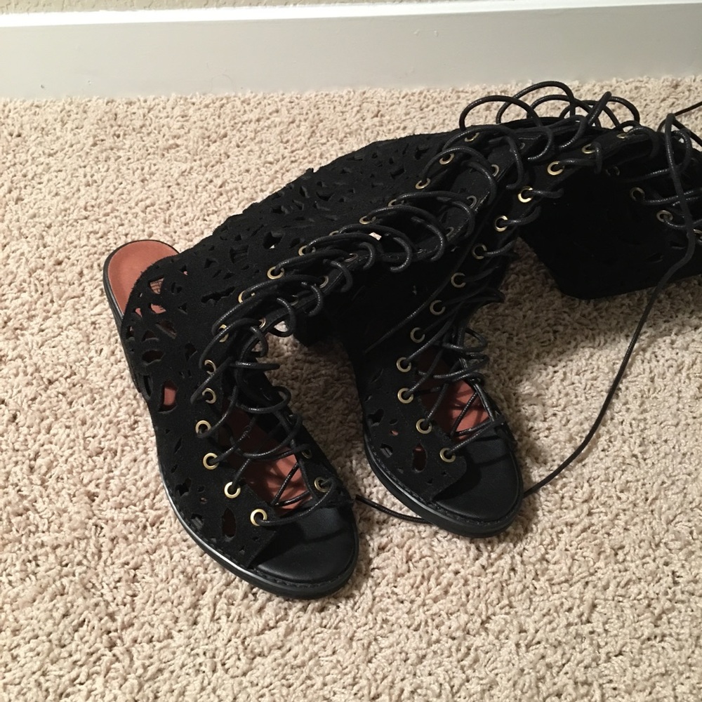 Jeffrey Campbell lace up booties