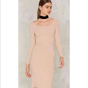Nude ribbed dress