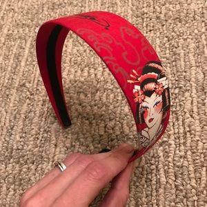 Red Ed Hardy Geisha Headband