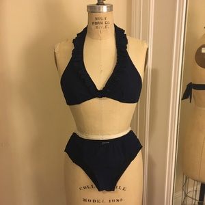 Anthropologie Swinging' Step Bikini in Navy M S