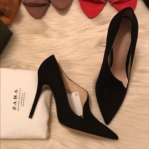 ZARA Asymmetric Leather High Heels
