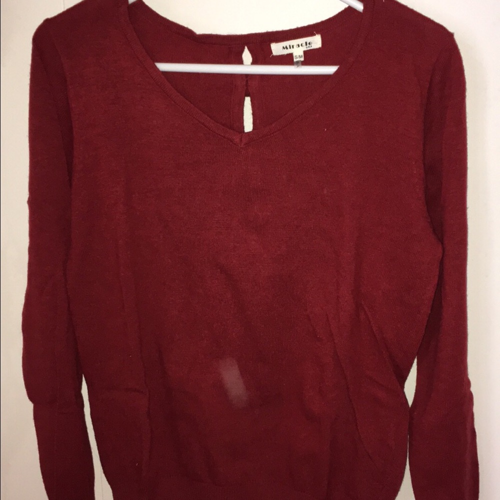 Burgundy bow tie sweater