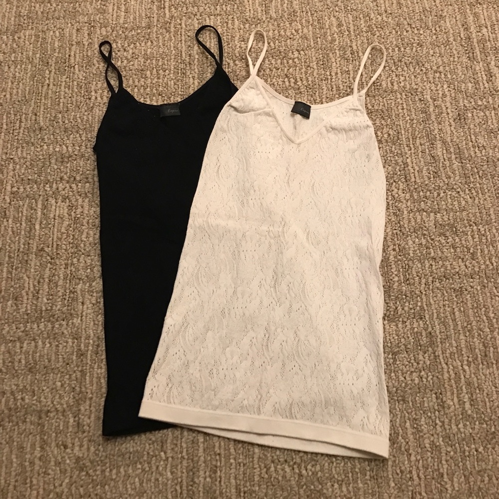 2 Express Lace Tanks Black & White