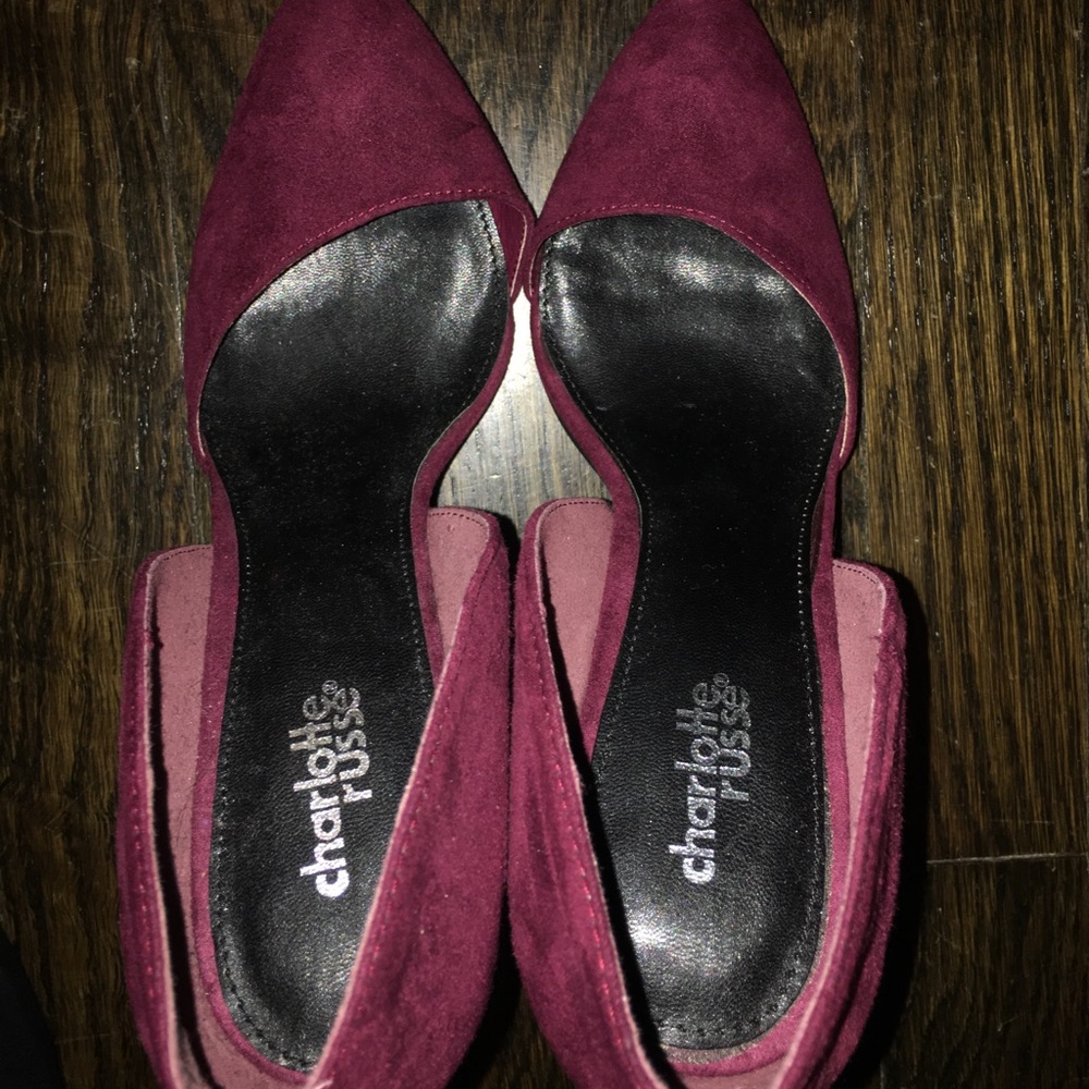 Charlotte Russe Velvet Burgundy Heels