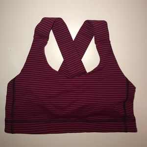 lulu🍋 burgundy red and black sports bra