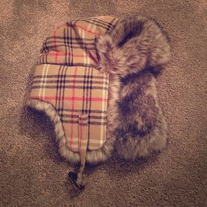 Faux Fur-lined Flannel Snow Hat