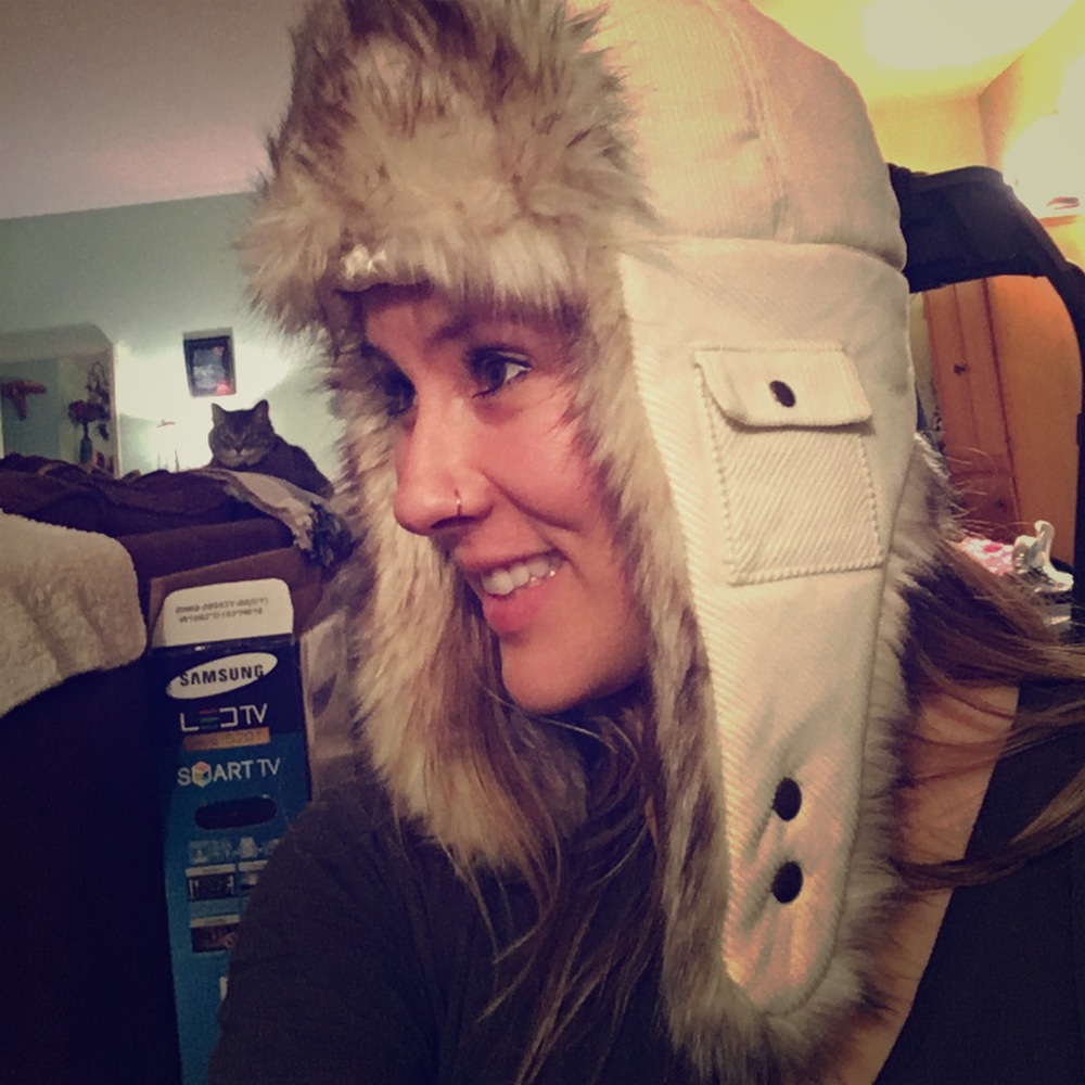 Cream Colored Faux Fur Corduroy Hat