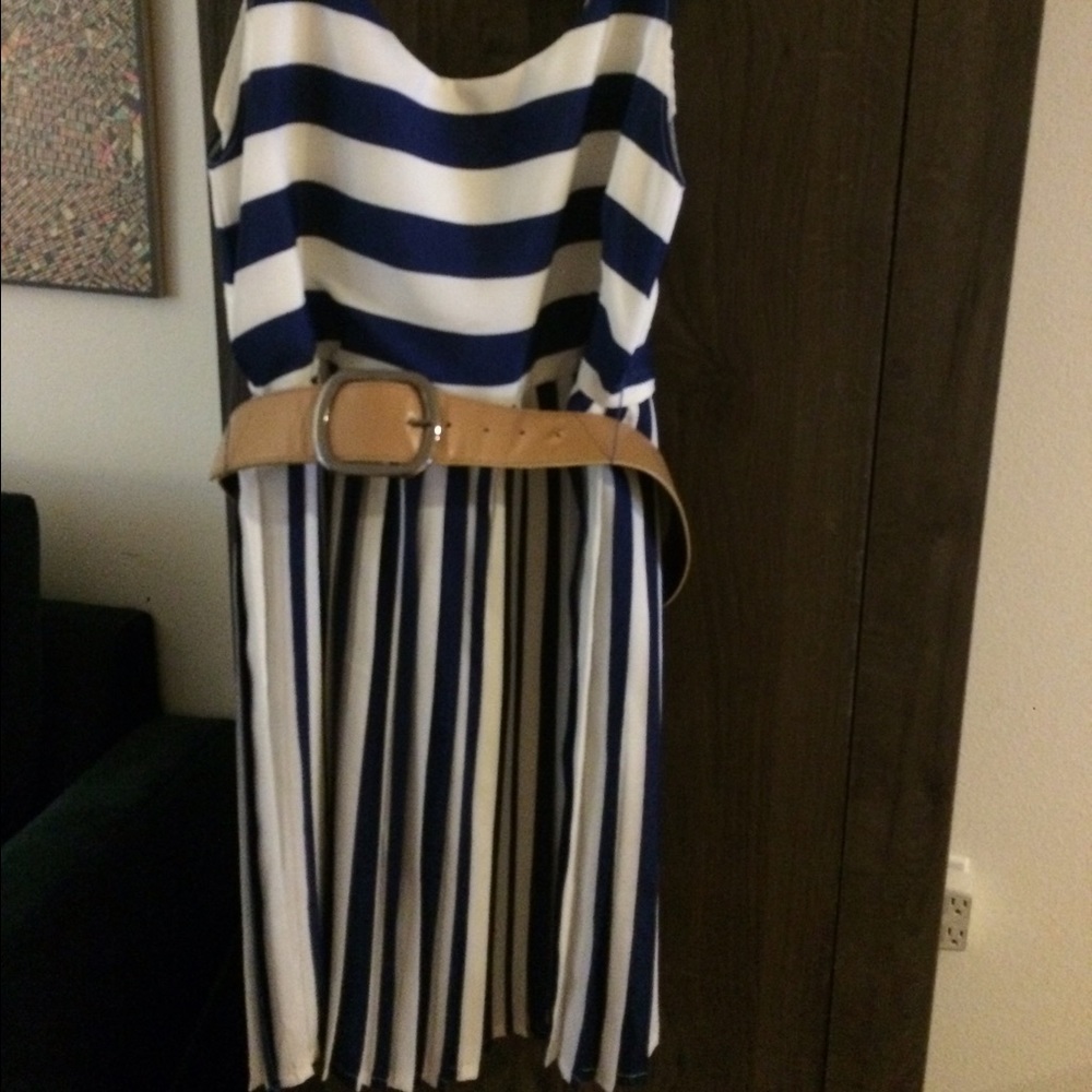 Striped light dress.