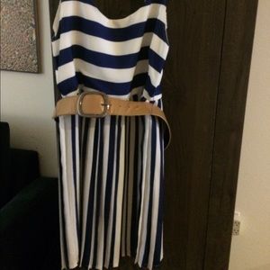Striped light dress.