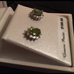 Genuine Peridot Sterling Silver Earrings