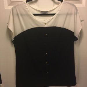 Black and white blouse