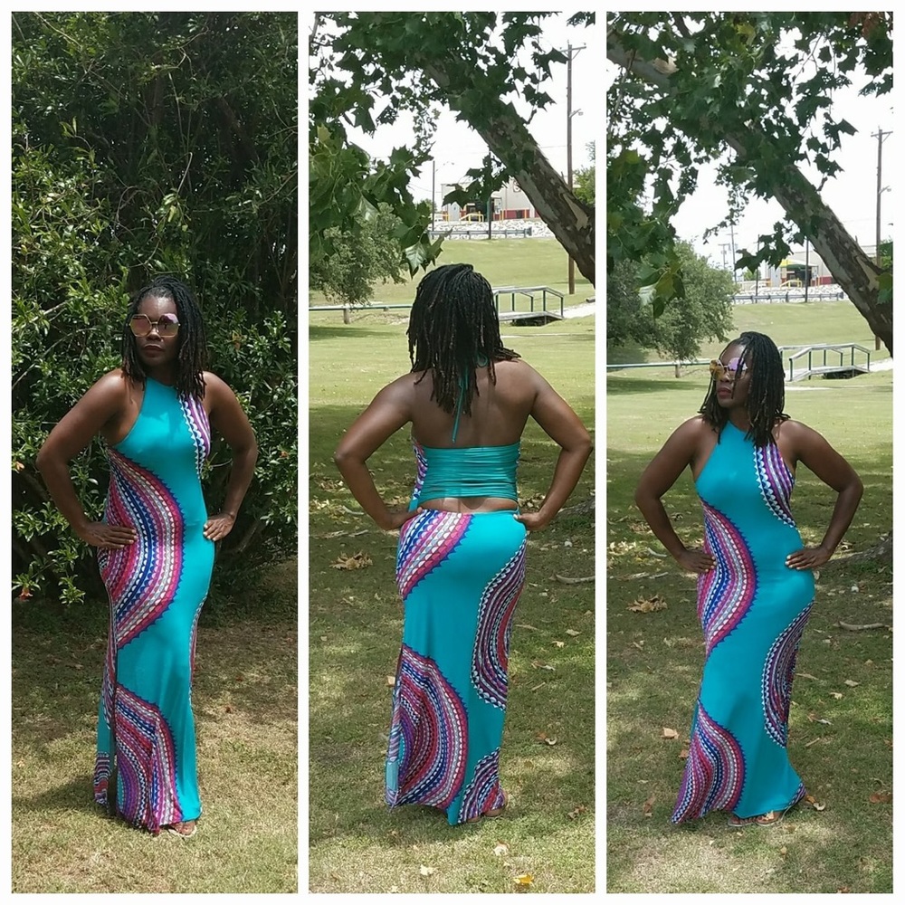 Maxi Dress. (Teal)