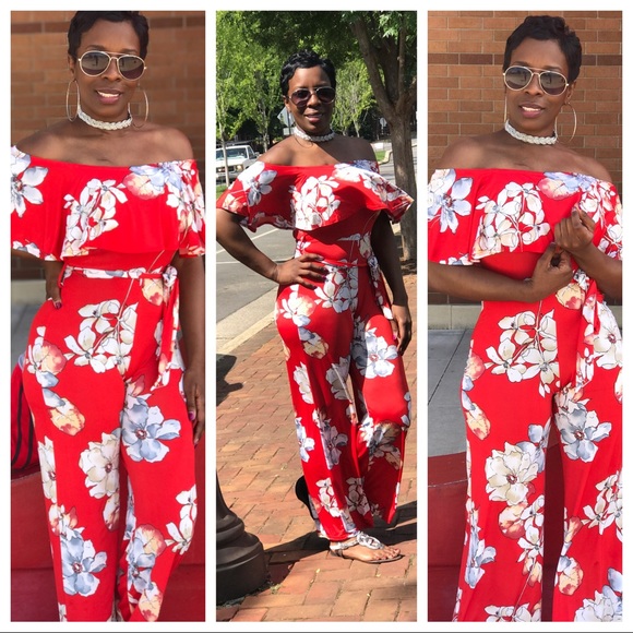 Pants - Off Shoulder Jumpsuit