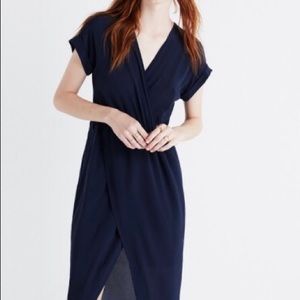 Madewell Silk Wrap Front Maxi Dress