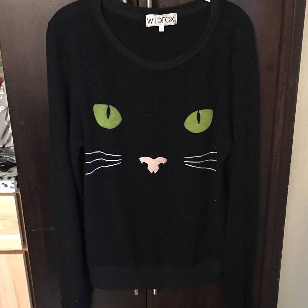 Wildfox Black Cat LS shirt/sweatshirt