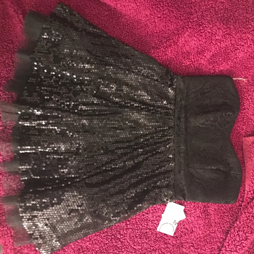 Strapless Black Sequin Dress!