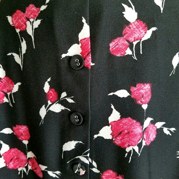 NastyGal BlackPink FloralRoses Circle Skater Skirt - Picture 3 of 4