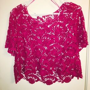 Delia lace crop top