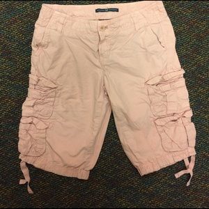 Cargo baby pink shorts.