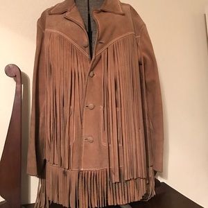 Vintage suede fringe jacket