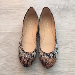 Charles and Keith snakeskin flats