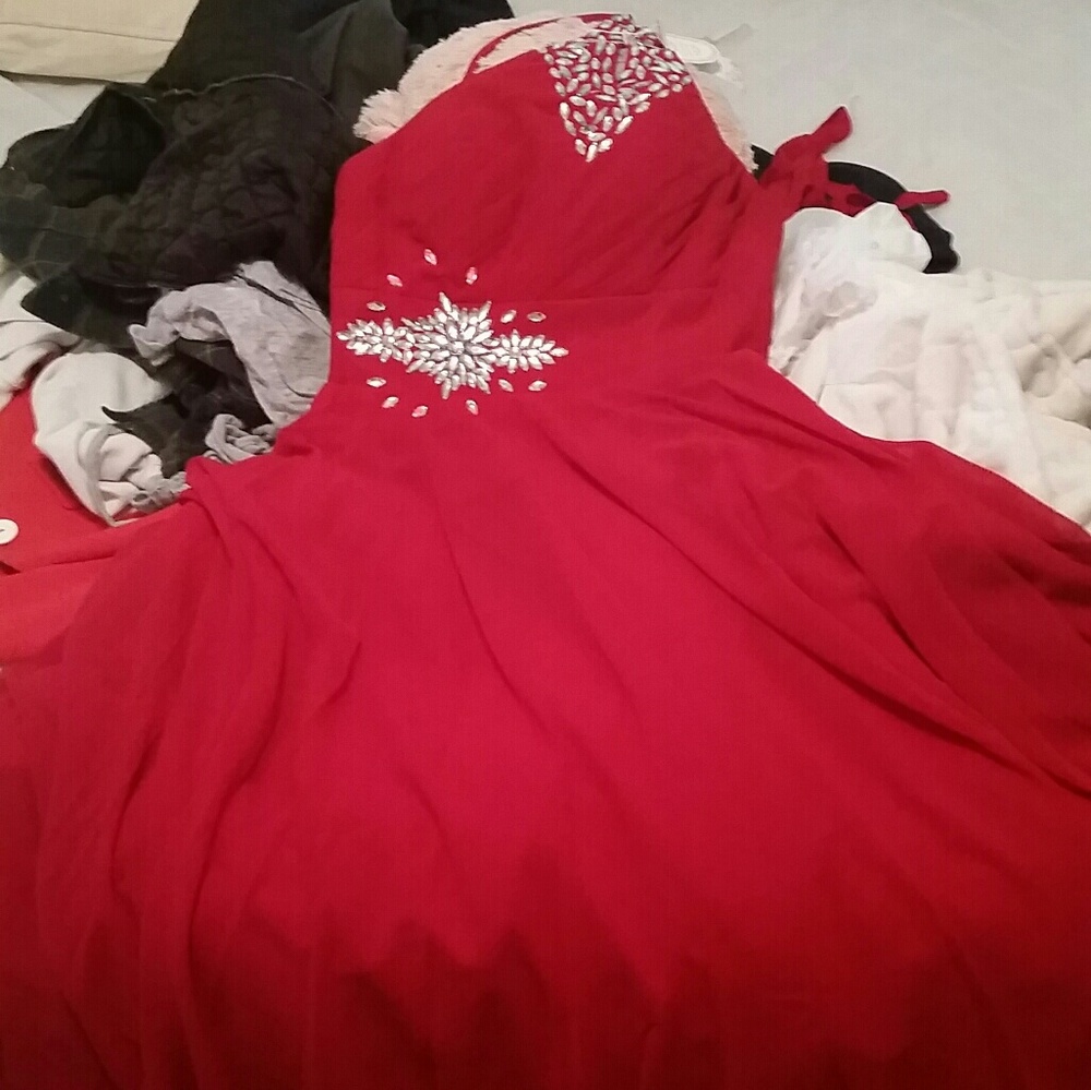 Red formal dress