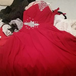 Red formal dress