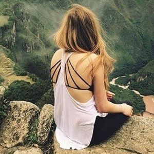 Black Strappy Cage Open Back Bralette Bra