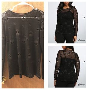 Tripp Skull Mesh Top