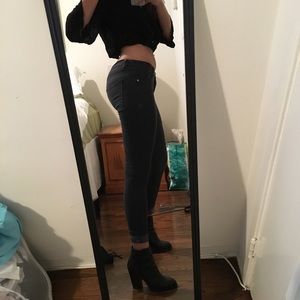 Dark washed skinny jeans
