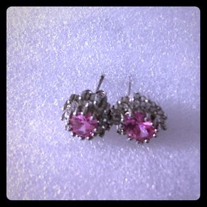 14k white gold plated earrings