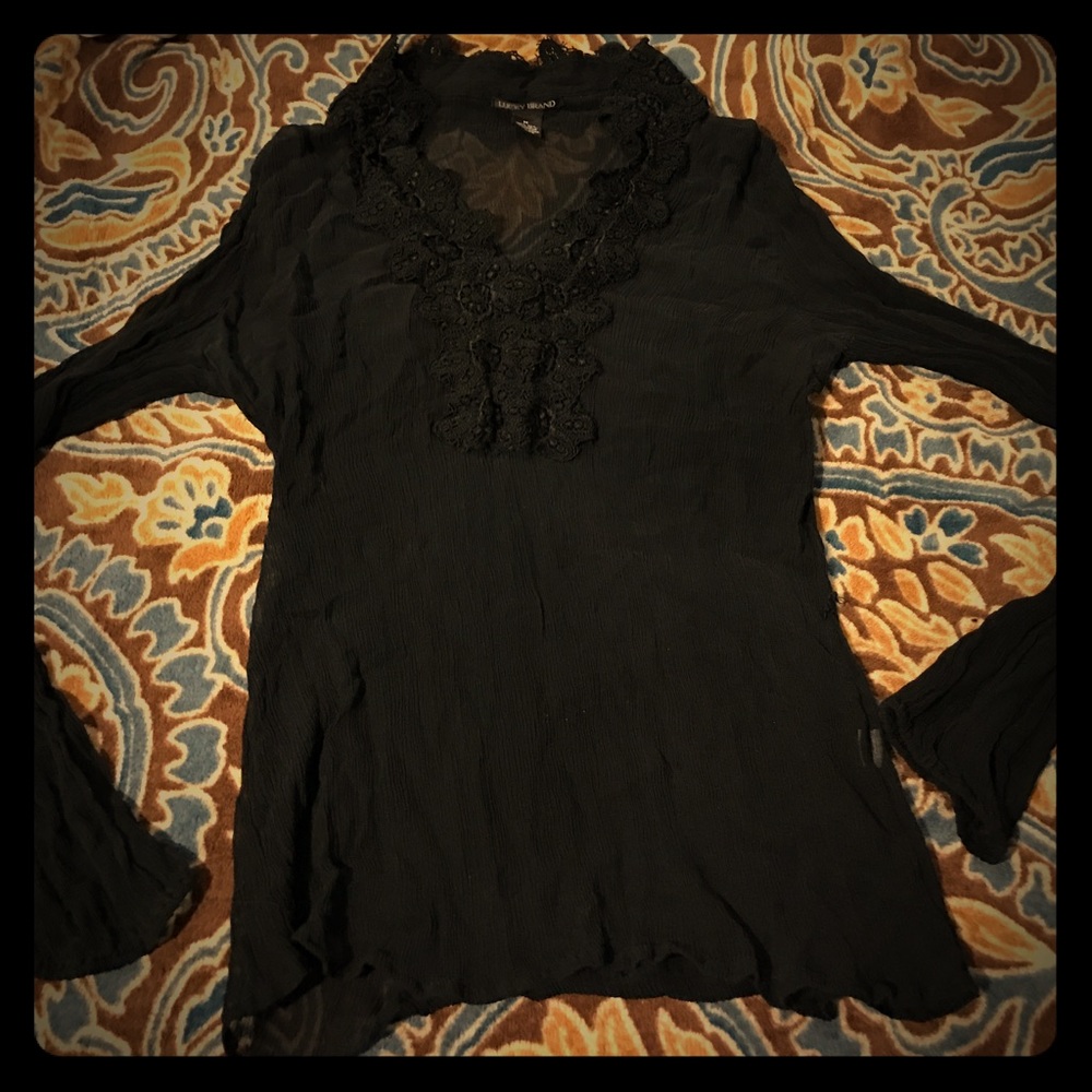 Lucky brand silk and lace top