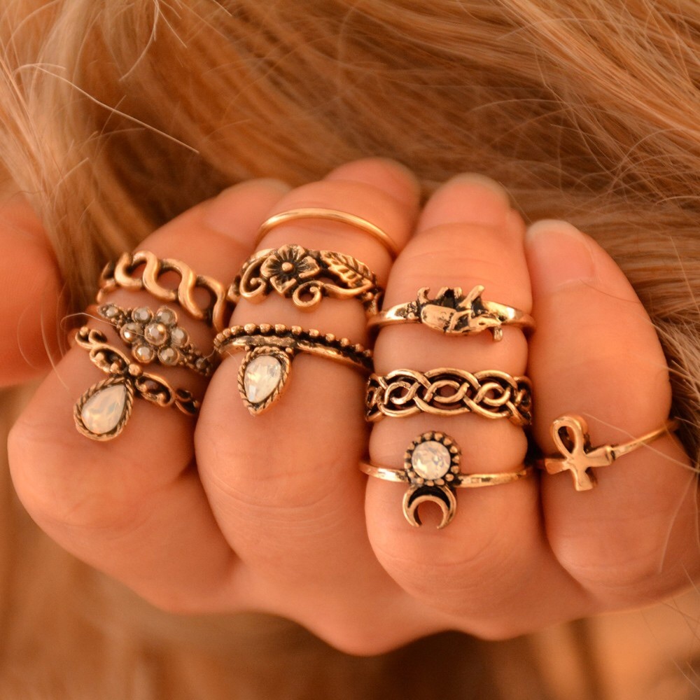 10 Piece Boho Ring Set