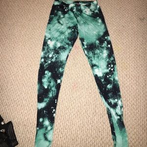 Green Galaxy Leggings