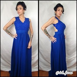Beautiful blue lace & beaded gown