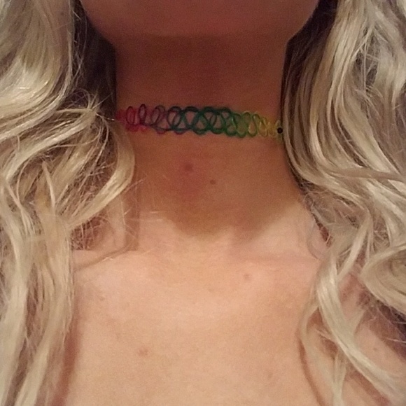 Totally Rad Rainbow Choker !! SALE - Picture 2 of 5