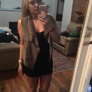 BCBG Maxazria Suede drapey vest