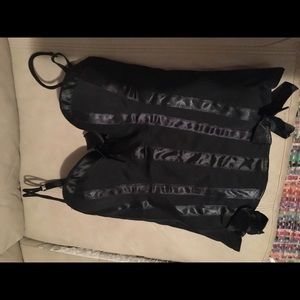 Black Satin bow corset