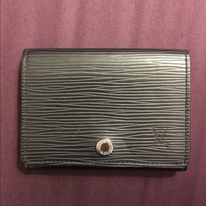 LOUIS Vuitton blk epi leather business card holder