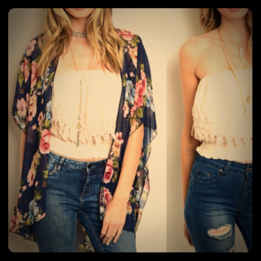 🛍 Crochet boho strapless top 🎀 - Picture 2 of 5