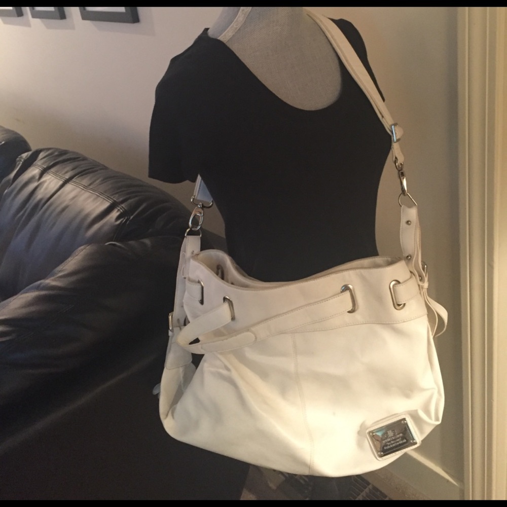 Elite models fashion white messenger bag