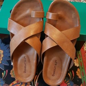 Chocolat Blu Oregon Camel Leather Sandal